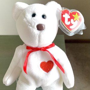 Valentino 4058 Valentine's Day Teddy Retired 5th Gen Beanie Baby Plush Bear MWMT